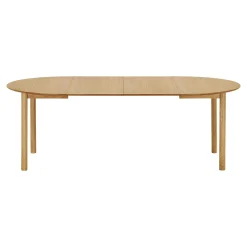 Table ronde placage bois de chêne ø120 + 2 rallonges TARAZ