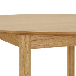 Table ronde placage bois de chêne ø120 + 2 rallonges TARAZ