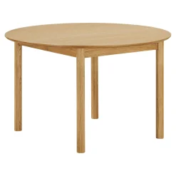 Table ronde placage bois de chêne ø120 + 2 rallonges TARAZ
