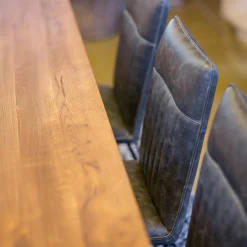 Table salle à manger bois métal pied croisé 240 cm OKA