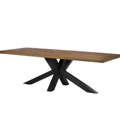 Table salle à manger bois métal pied croisé 240 cm OKA