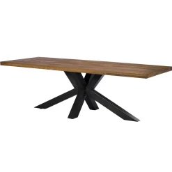 Table salle à manger bois métal pied croisé 200 cm OKA