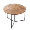 Table salle à manger pliante effet pin Ø100 cm JENA