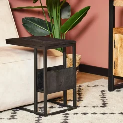 Table salon pour ordinateur en bois noir ALVERA