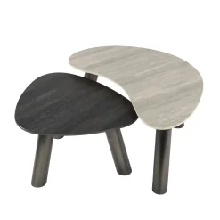 Tables basses céramique 2 finitions, forme galet (x2) GALWAY