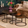 Tables basses gigognes noir et or (lot de 3) KANO