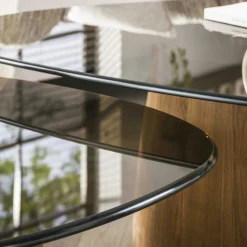 Tables salon verre fumé design triangle (lot de 2) MILOS