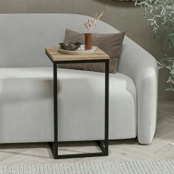 Tablette canapé pour ordinateur décor bois métal JENA