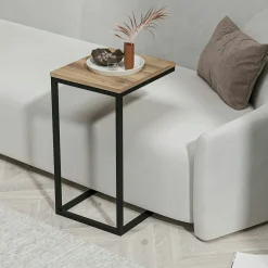 Tablette canapé pour ordinateur décor bois métal JENA