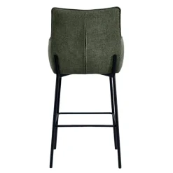 Tabouret bar bi-matière vert avec dossier (lot de 2) KERALA