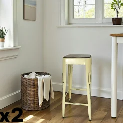 Tabouret bar jaune (lot de 2) LEEDS