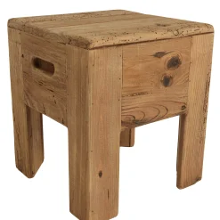 Tabouret / bout de canapé pin recyclé DENVER