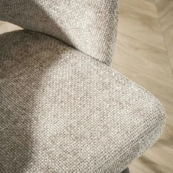 Tabouret de bar beige sable en velours tissé avec dossier ouvert (lot de 2) GALWAY