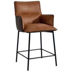 Tabouret de bar bi-matière marron (lot de 2) KERALA