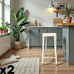 Tabouret de bar blanc (lot de 2) LEEDS
