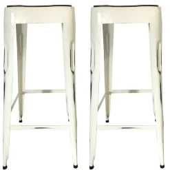 Tabouret de bar blanc (lot de 2) LEEDS