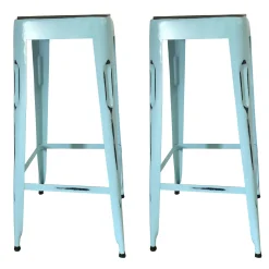 Tabouret de bar bleu (lot de 2) LEEDS
