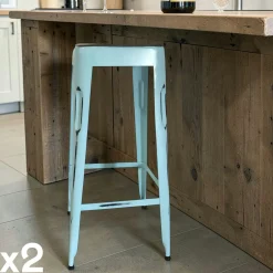 Tabouret de bar bleu (lot de 2) LEEDS