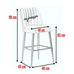 Tabouret de bar confort en velours noir (lot de 2) ROSARIO