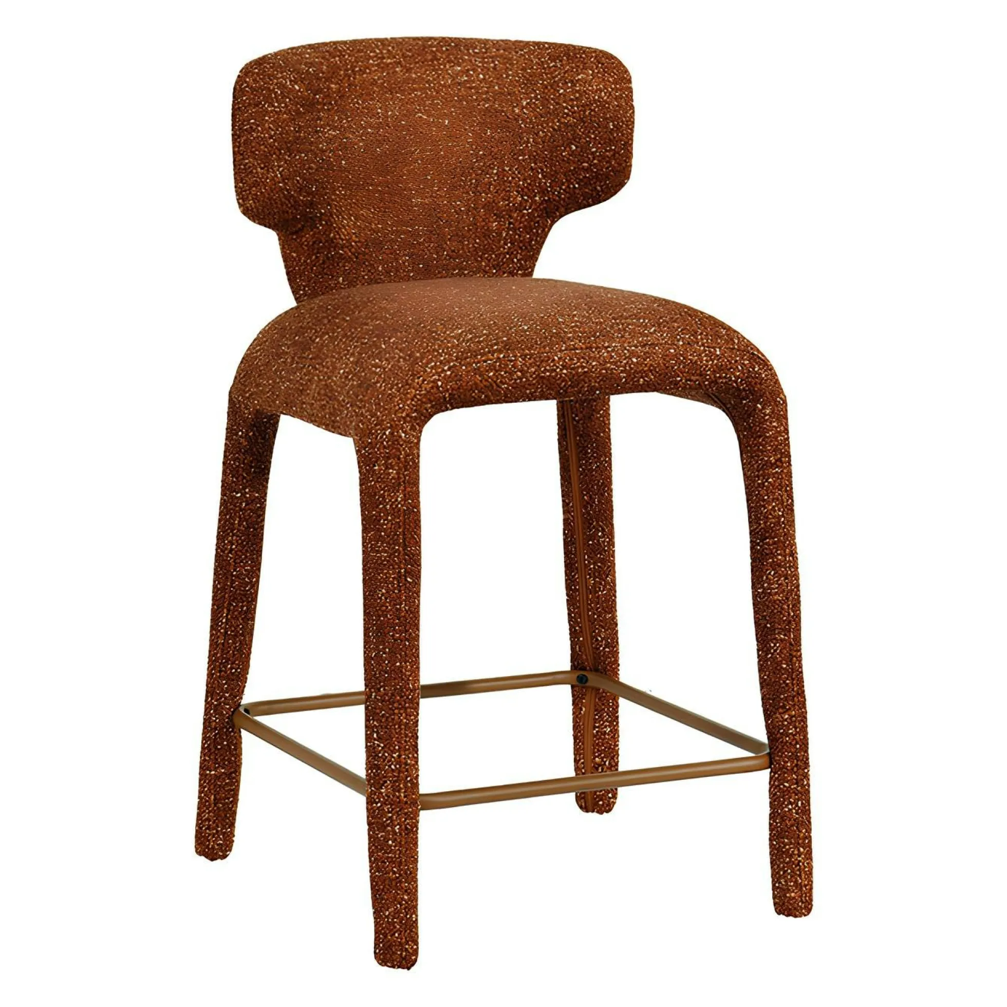 Tabouret de bar design terracotta avec dossier (x2) TULSA