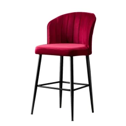 Tabouret de bar en velours rouge 65 cm (lot de 2) ROSARIO