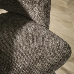 Tabouret de bar marron en velours tissé avec dossier ouvert (lot de 2) GALWAY