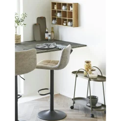 Tabouret de bar réglable en velours gris (lot de 2) SAVONE