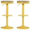 Tabouret de bar réglable métal jaune (lot de 2) LEEDS