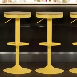 Tabouret de bar réglable métal jaune (lot de 2) LEEDS