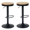 Tabouret de bar réglable métal noir (lot de 2) LEEDS