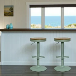 Tabouret de bar réglable métal vert (lot de 2) LEEDS
