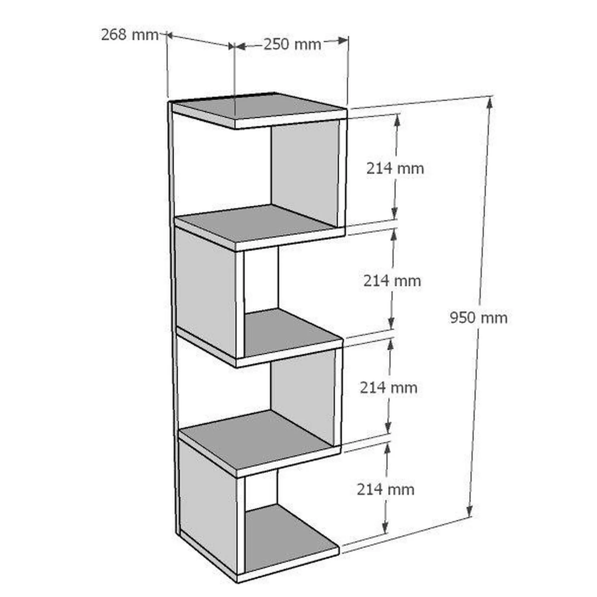 Étagère colonne design - effet bois clair MARFA