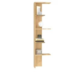 Étagère d'angle design effet bois clair MARFA