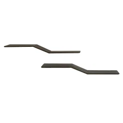 Étagère murale design en S teck recyclé foncé (lot de 2) YOGI
