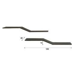Étagère murale design en S teck recyclé foncé (lot de 2) YOGI