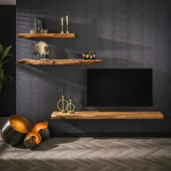 Étagère murale en bois d'acacia épais 150 cm MELBOURNE