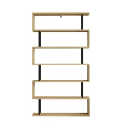 Étagère murale moderne effet bois clair - 6 niveaux UMEA