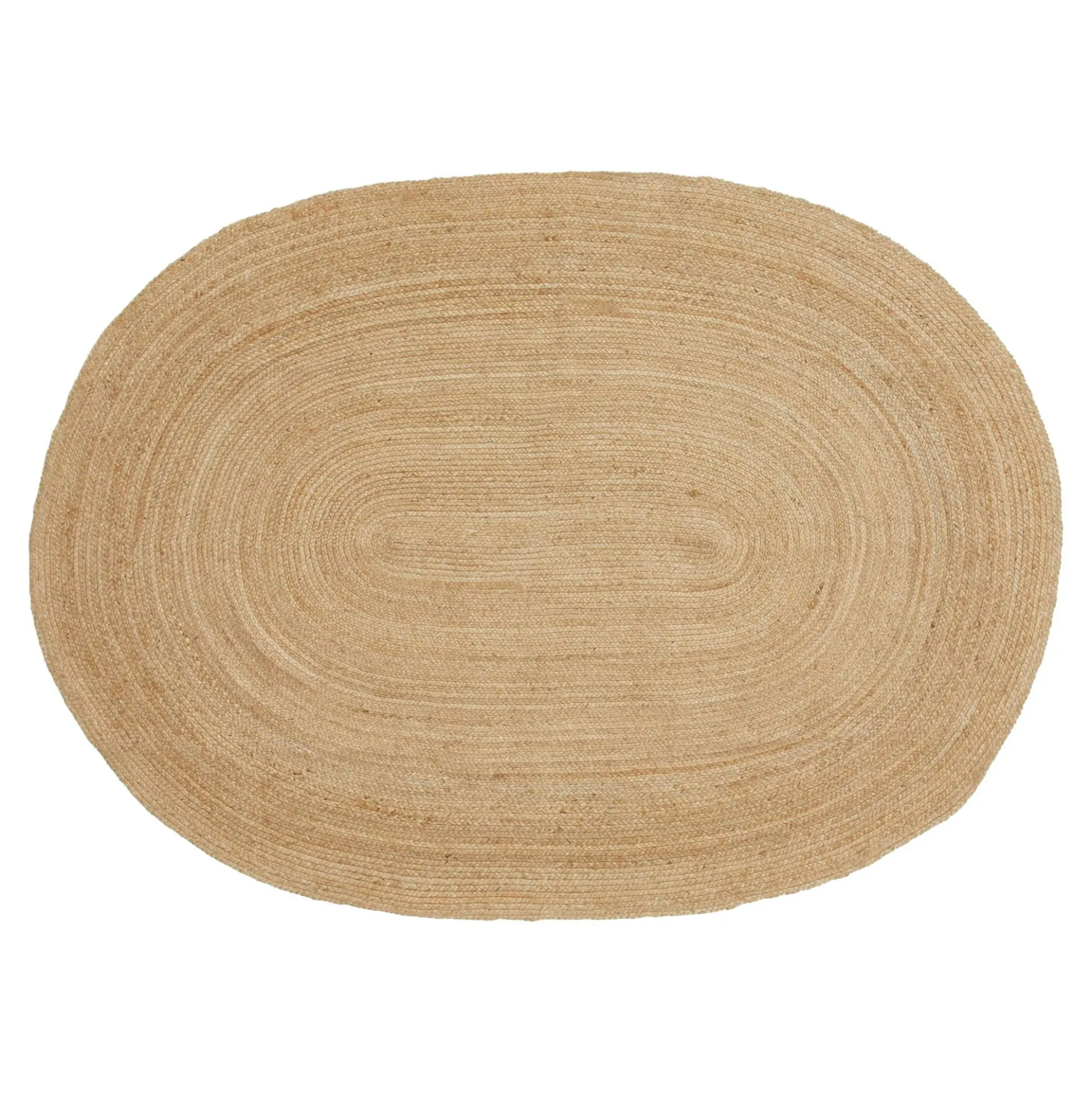 Tapis bohème en jute tressée - forme ovale, déco naturelle FEZ