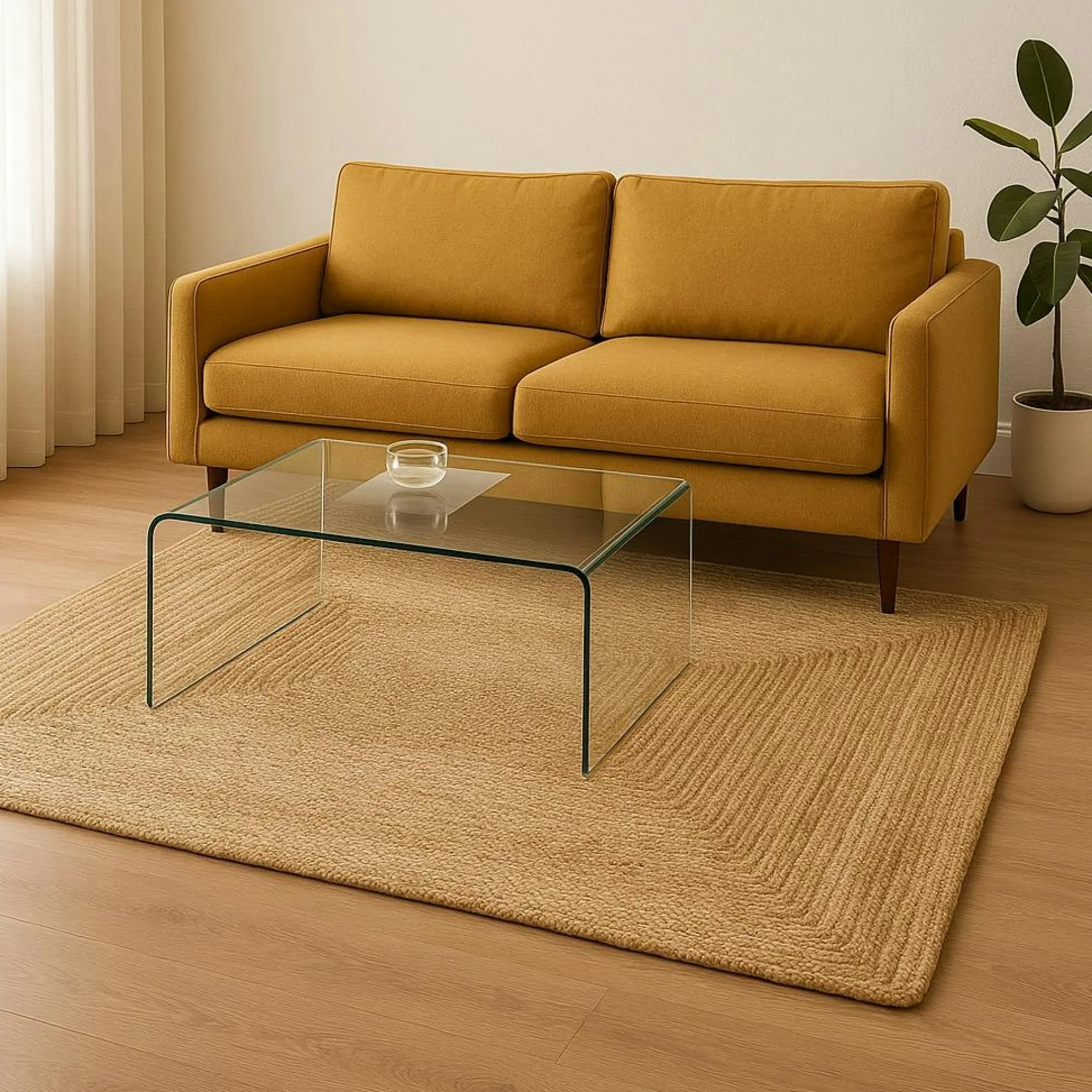 Tapis bohème en jute tressée 180x240 cm FEZ
