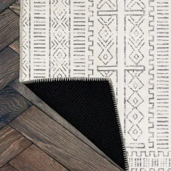 Tapis écru contrasté – motifs graphiques, 160x230 cm ISTANBUL