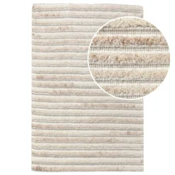 Tapis d'entrée intérieur beige ivoire tufté FEZ