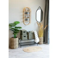 Tapis de salle de bains ovale en jute tressée FEZ