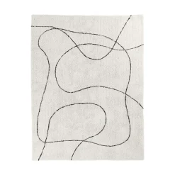 Tapis de salon beige design abstrait courbe 200x300 cm ISTANBUL