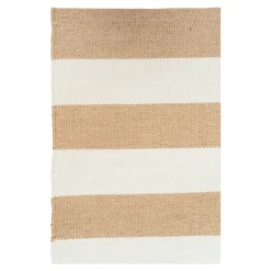 Tapis d'extérieur écoresponsable - rayures beige/blanc MENDOZA