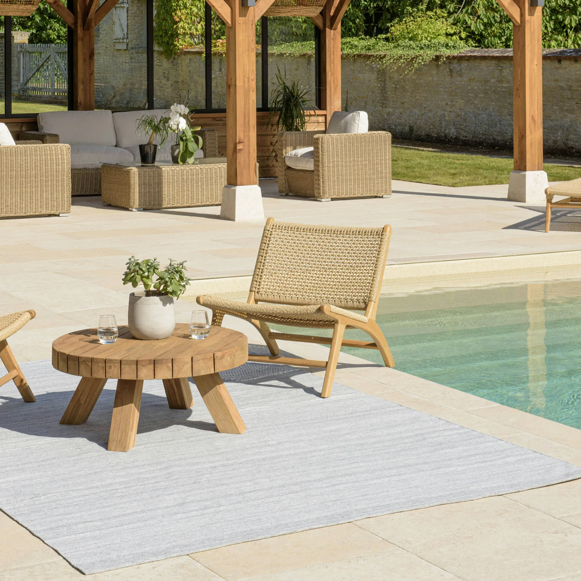 Tapis d’extérieur rectangulaire 200x290cm gris chiné COVINA
