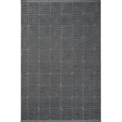 Tapis gris foncé – motif carré, 120x180 cm ISTANBUL