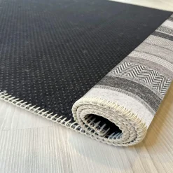 Tapis gris moderne – lignes stylisées, 160x230 cm ISTANBUL