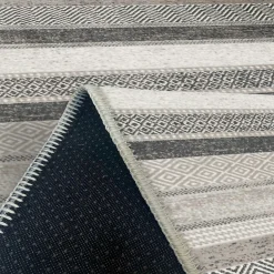 Tapis gris moderne – lignes stylisées, 160x230 cm ISTANBUL