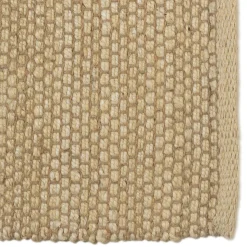 Tapis rectangulaire 160 x 230 cm jute et coton couleur sable
