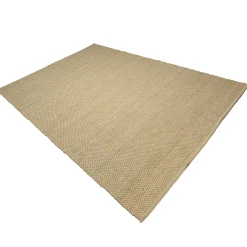 Tapis rectangulaire 160 x 230 cm jute et coton couleur sable